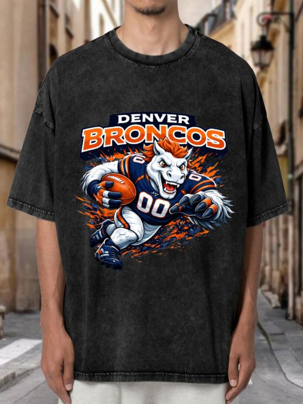 Denver Broncos Mascot Football Streetwear T-shirt RY7W6MAQGC01